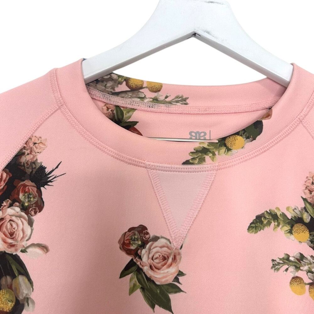 Albion Fit Neo Cropped Sweater Pink Floral Long Sleeve Size Small - Picture 6 of 6